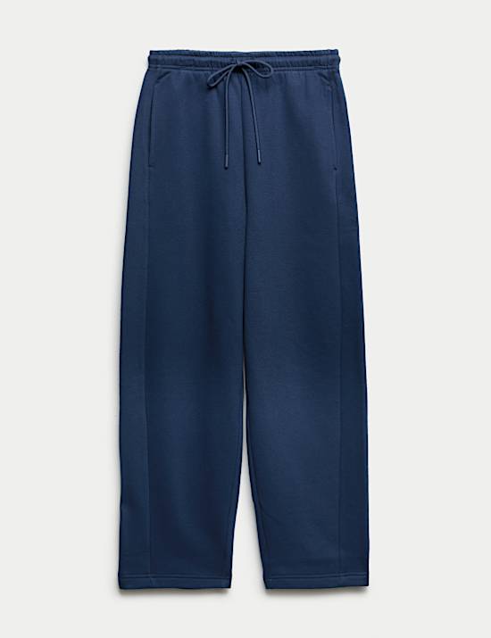 Pantalon de jogging en coton coupe carotte longueur cheville