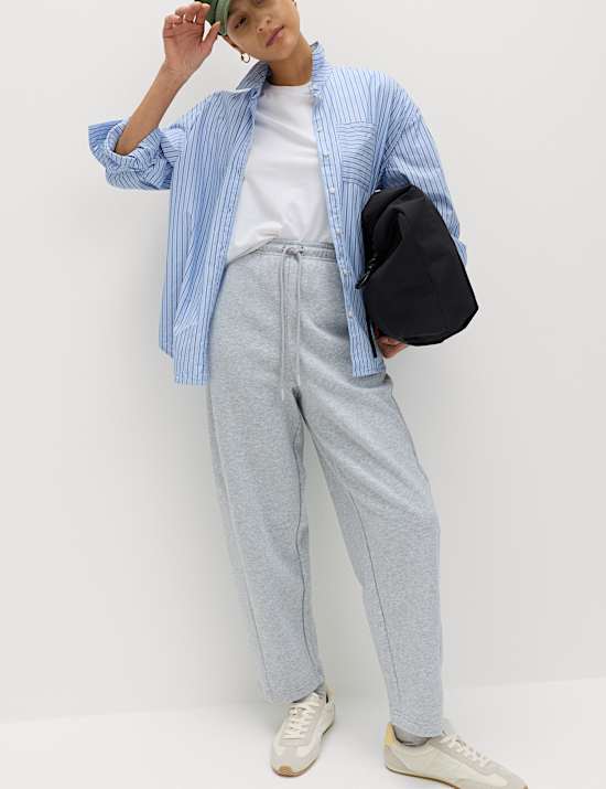 Cotton Rich Carrot Leg Ankle Grazer Joggers