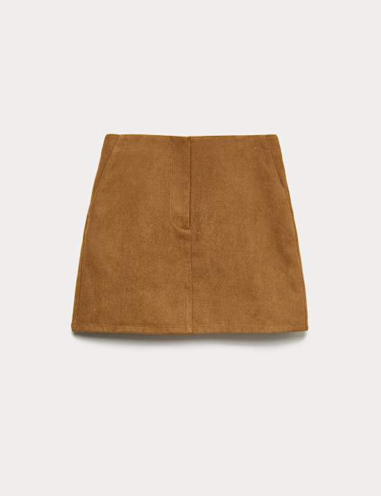 Suedette Mini A-Line Skirt