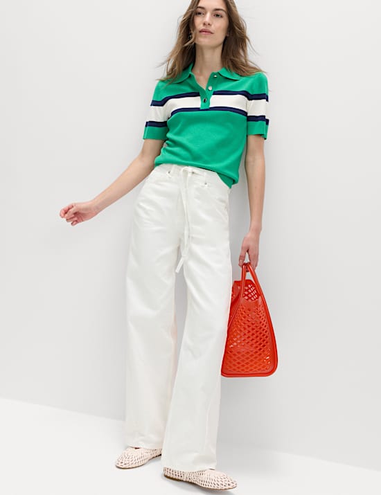 Drawstring Wide Leg Jeans