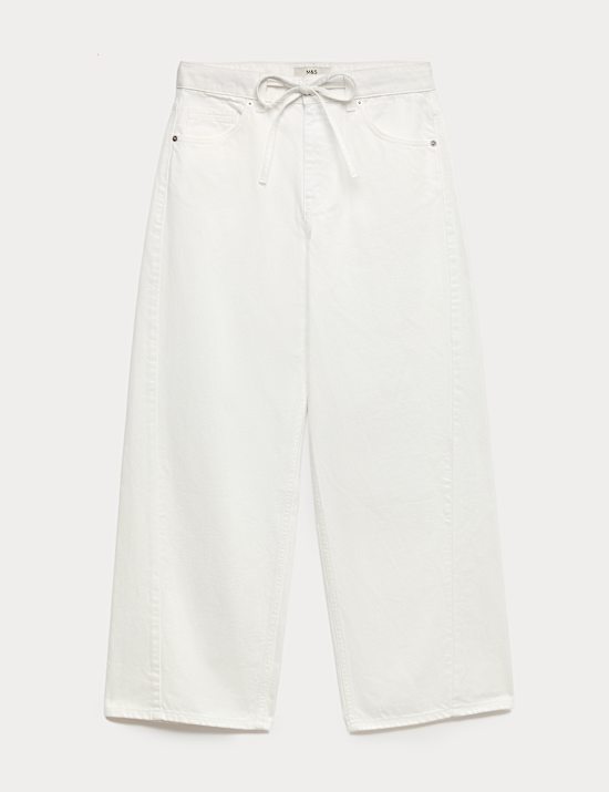 Drawstring Wide Leg Jeans