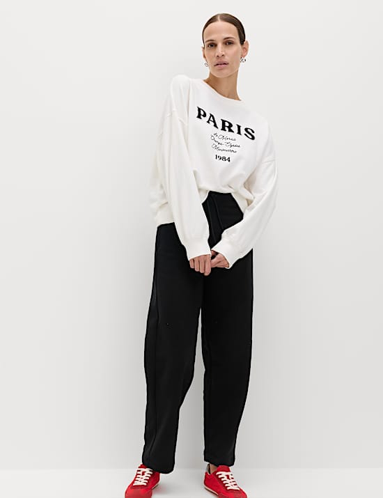 Cotton Rich Brushed Carrot Leg Joggers