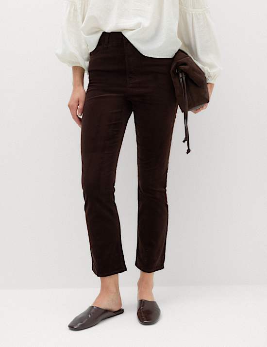 Cord Flare Cropped Trousers