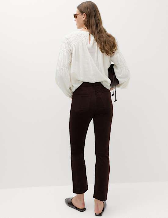 Cord Flare Cropped Trousers