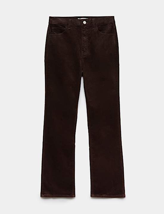 Cord Flare Cropped Trousers