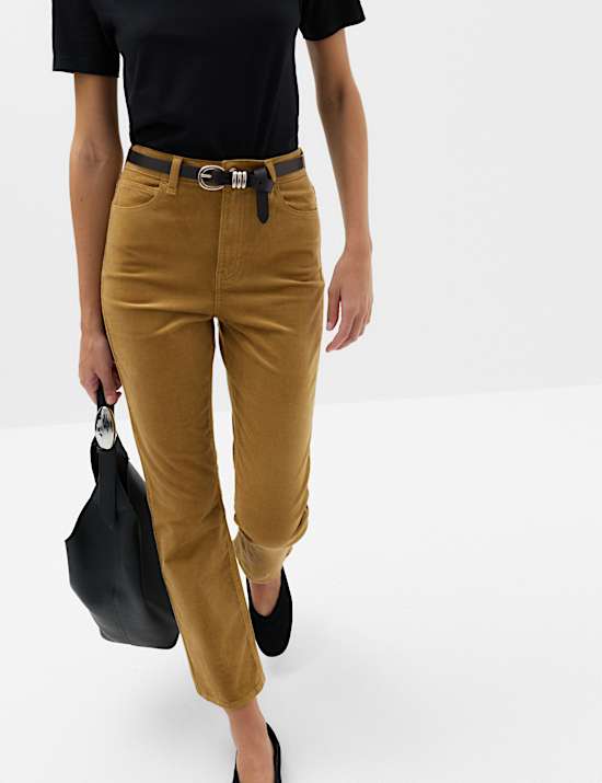 Cord Flare Cropped Trousers
