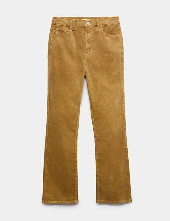 Cord Flare Cropped Trousers