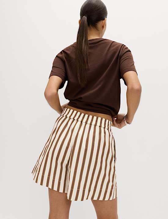 Pure Cotton Poplin High Waisted Shorts