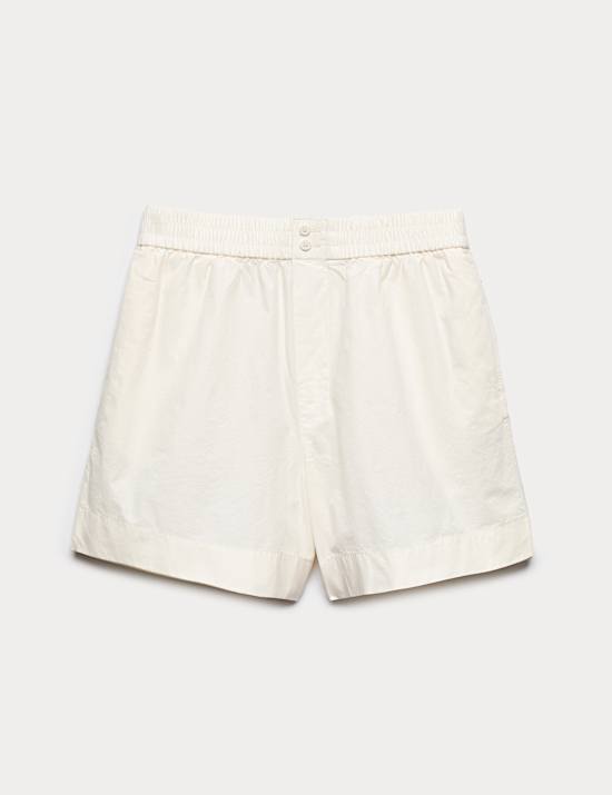 Pure Cotton Poplin High Waisted Shorts