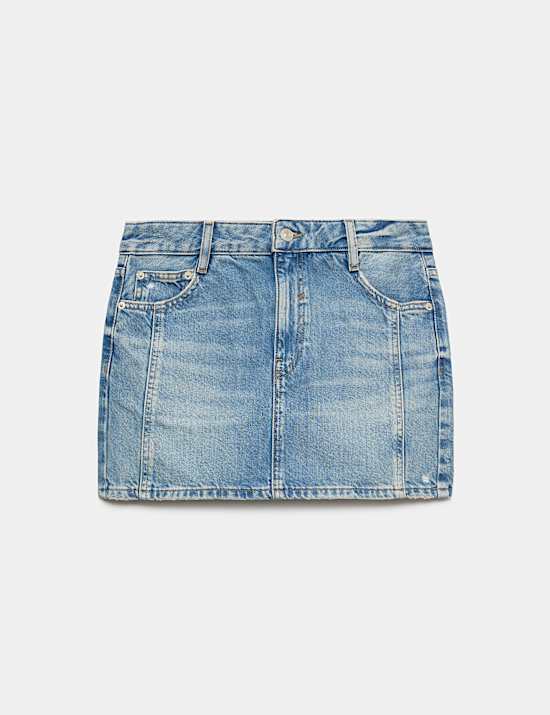 Denim A Line Mini Skirt