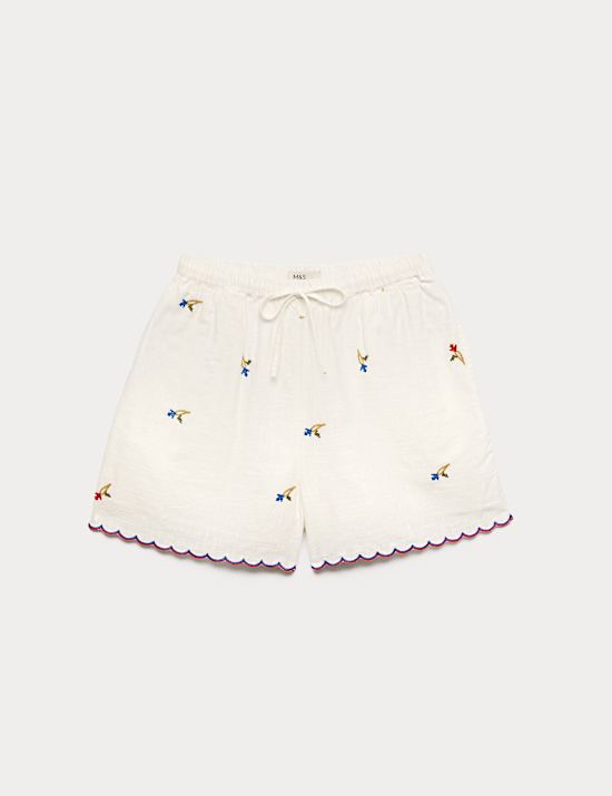 Pantal&oacute;n corto 100% algod&oacute;n con bordado