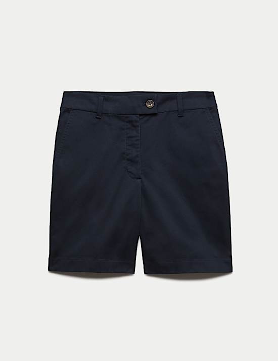 Cotton Rich High Waisted Chino Shorts