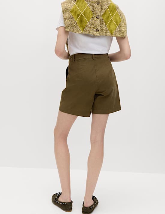 Cotton Rich High Waisted Chino Shorts