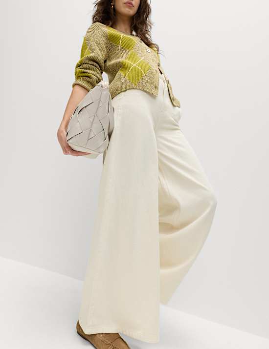 Pure Cotton Palazzo Trousers