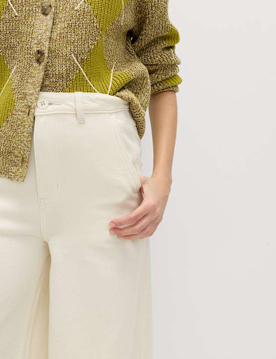 Pure Cotton Palazzo Trousers
