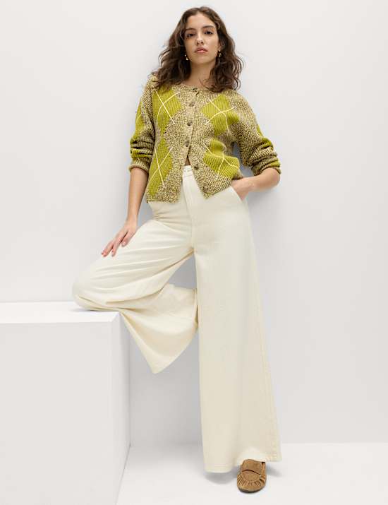Pure Cotton Palazzo Trousers