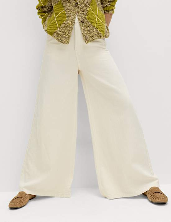 Pure Cotton Palazzo Trousers