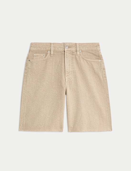 Pure Cotton Denim Bermuda Shorts