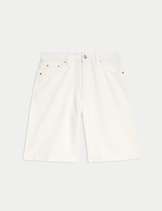 Pure Cotton Denim Bermuda Shorts