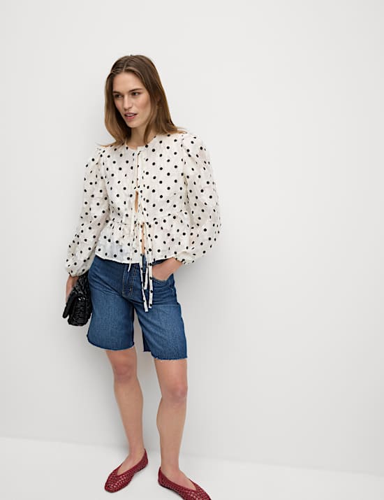 Pure Cotton Denim Bermuda Shorts