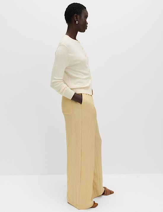 Lyocell Rich Drawstring Wide Leg Trousers
