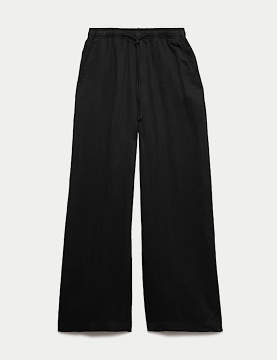 Lyocell Rich Drawstring Wide Leg Trousers