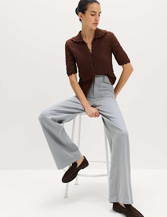 Patch Pocket Straight Leg Trousers