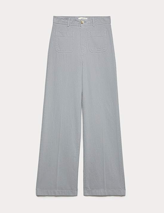Patch Pocket Straight Leg Trousers