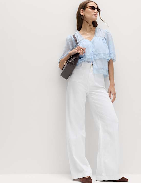 Patch Pocket Straight Leg Trousers