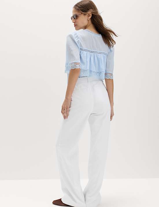 Patch Pocket Straight Leg Trousers