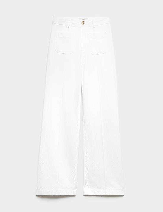 Patch Pocket Straight Leg Trousers