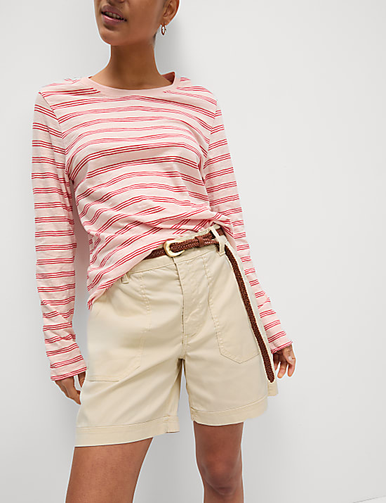 Cotton Blend Cargo Shorts