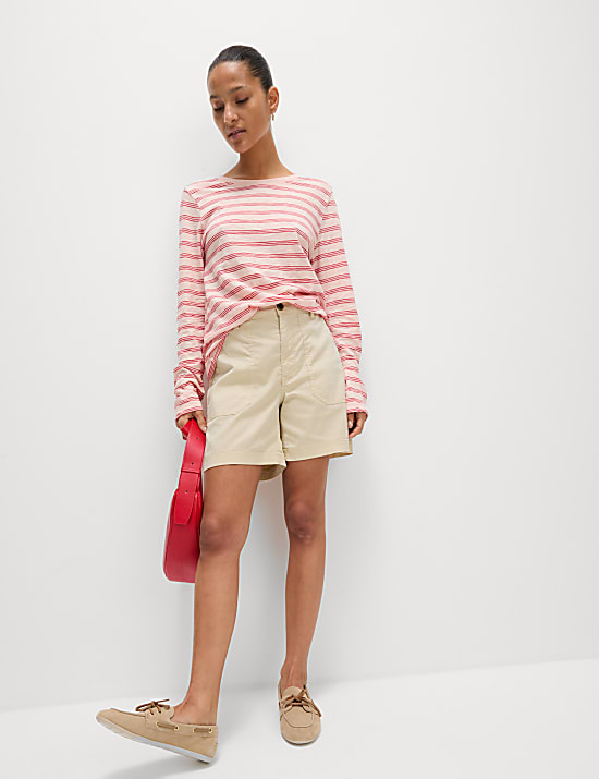 Cotton Blend Cargo Shorts