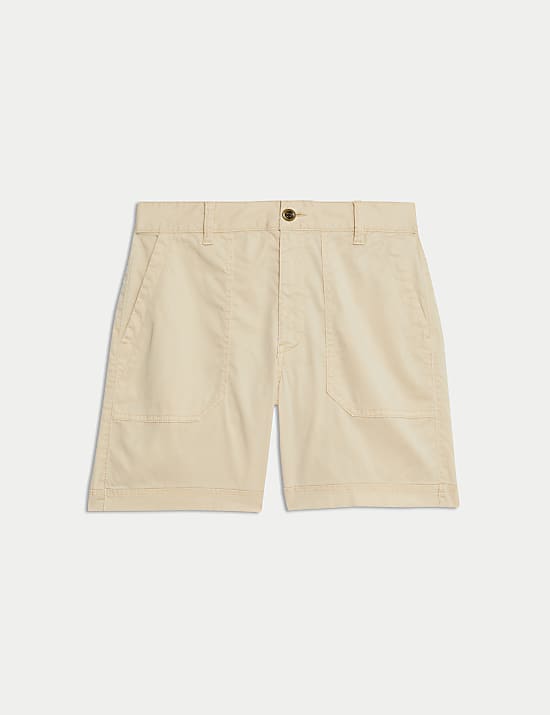 Cotton Blend Cargo Shorts
