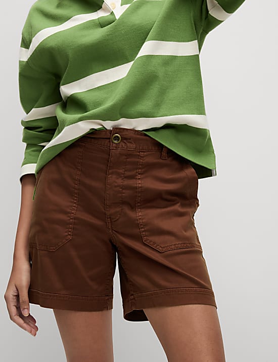 Cotton Blend Cargo Shorts