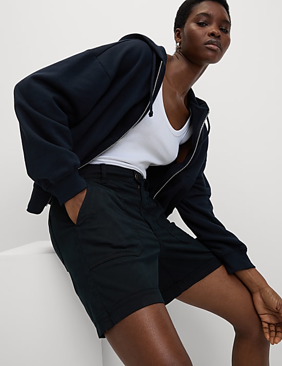 Cotton Blend Cargo Shorts