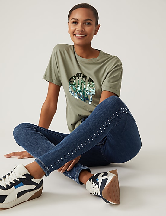 Ivy High Waisted Skinny Ankle Grazer Jeans