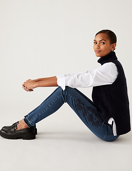 Ivy Premium Embroidered Skinny Jeans