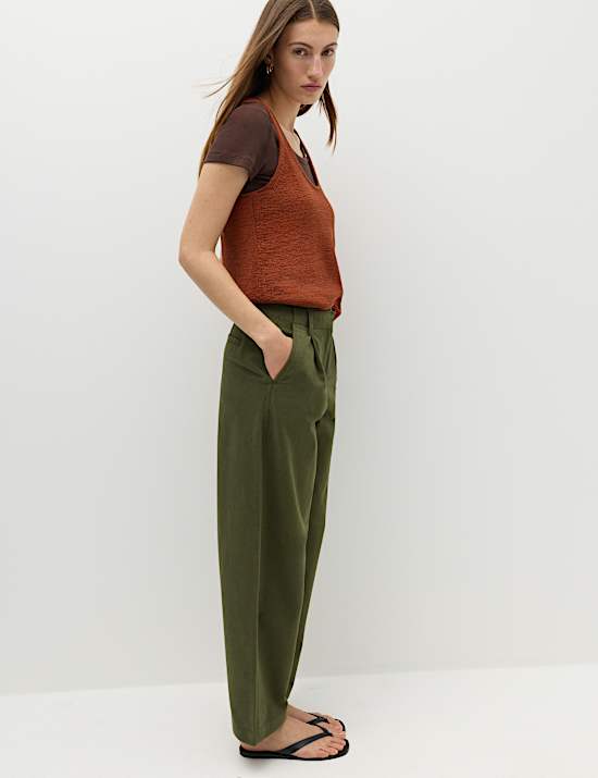 Pure Cotton Barrel Leg trouser