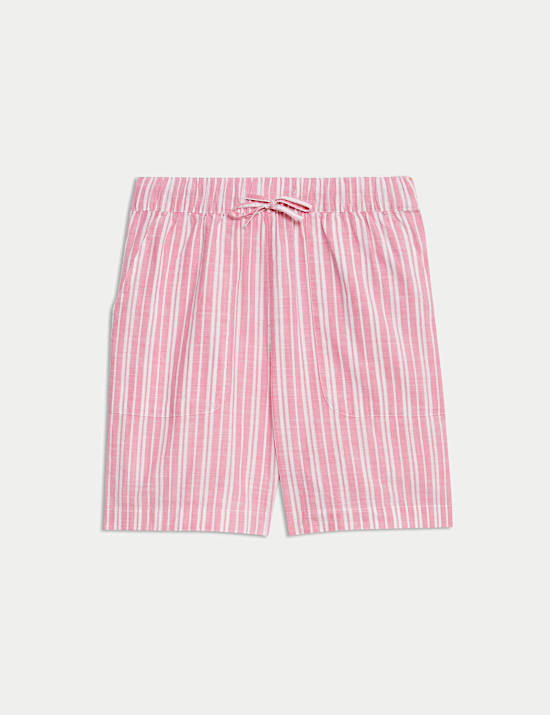 Εμπριμέ ψηλόμεσο σορτς από 100% βαμβάκι