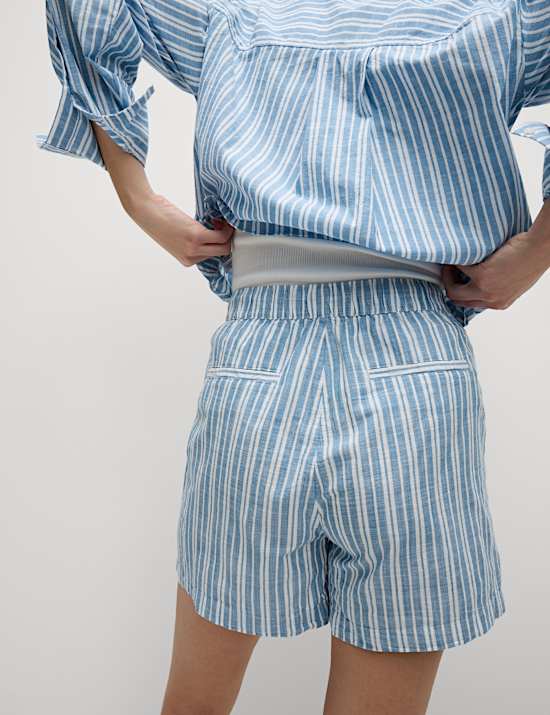 Pure Cotton Printed High Waisted Shorts