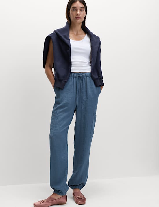 Crinkle Cargo Cuffed Joggers