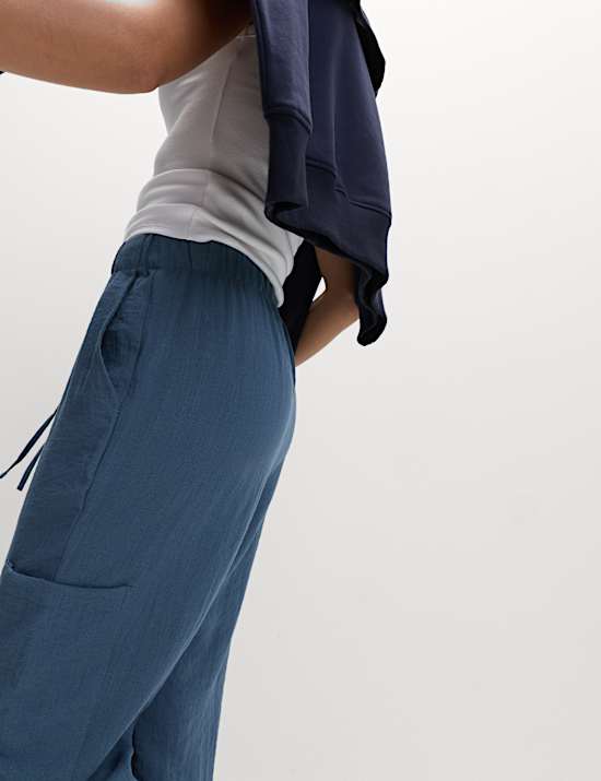 Crinkle Cargo Cuffed Joggers