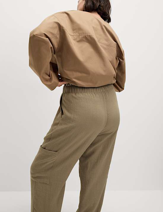 Crinkle Cargo Cuffed Joggers