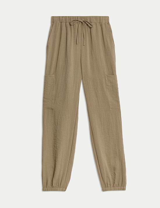Crinkle Cargo Cuffed Joggers