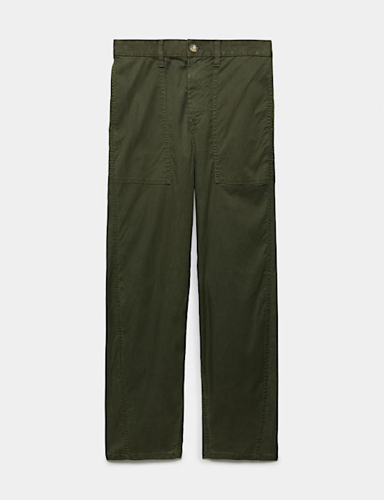 Lyocell Rich Utility Barrel Leg Trousers