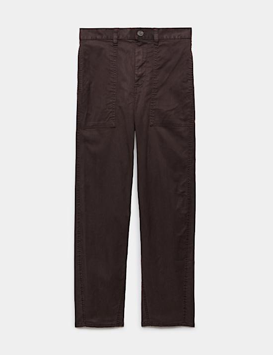 Pantalon utilitaire coupe barrel en lyocell