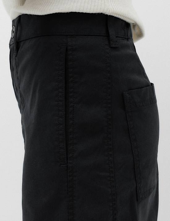 Lyocell Rich Utility Barrel Leg Trousers