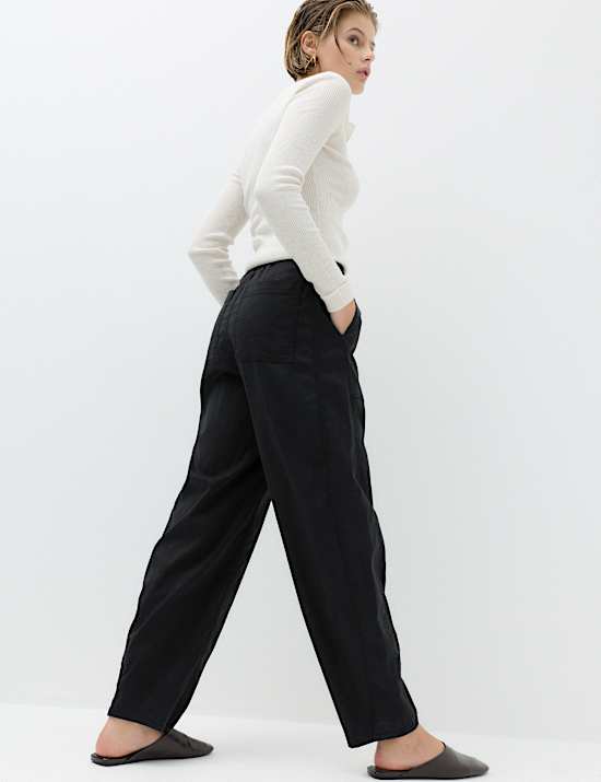 Lyocell Rich Utility Barrel Leg Trousers
