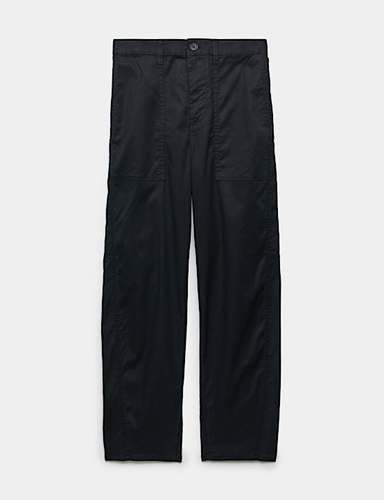 Lyocell Rich Utility Barrel Leg Trousers
